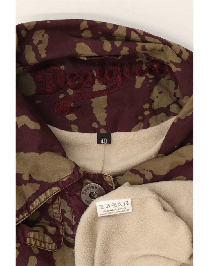 Desigual Jachetă de vânt pentru femei cu model abstract, EU 40, bumbac verde mediu