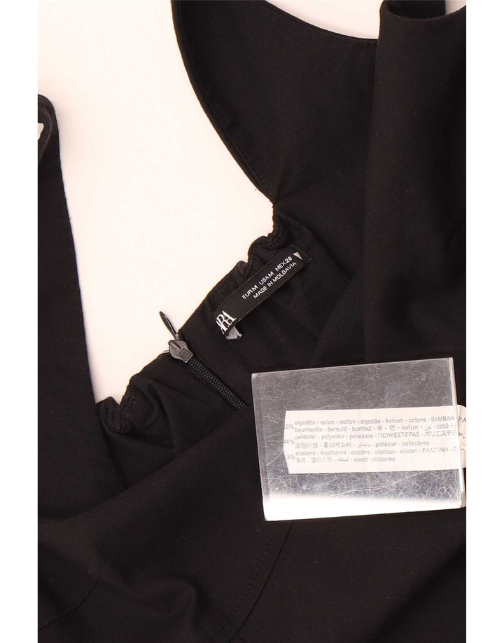 Rochie mini fără mâneci pentru femei Zara UK 12 Poliester mediu negru