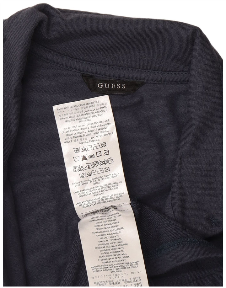 Jachetă Guess Boys cu 2 nasturi, bumbac albastru, 11-12 ani