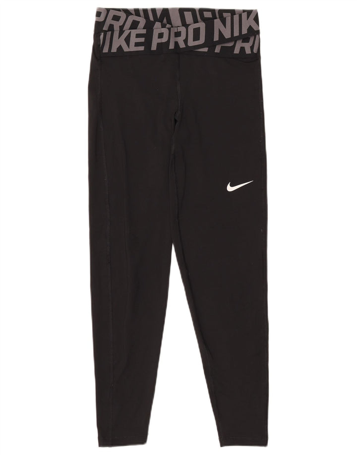 Leggings NIKE Dri Fit Graphic pentru femei UK 10 Poliester negru mic