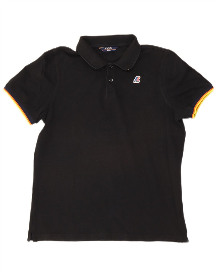 Tricou polo pentru bărbați K-Way, mediu negru