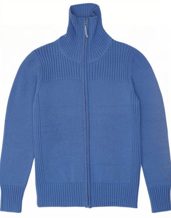 Pulover cardigan cu fermoar complet pentru femei Marks & Spencer UK 16, mare, albastru, bumbac