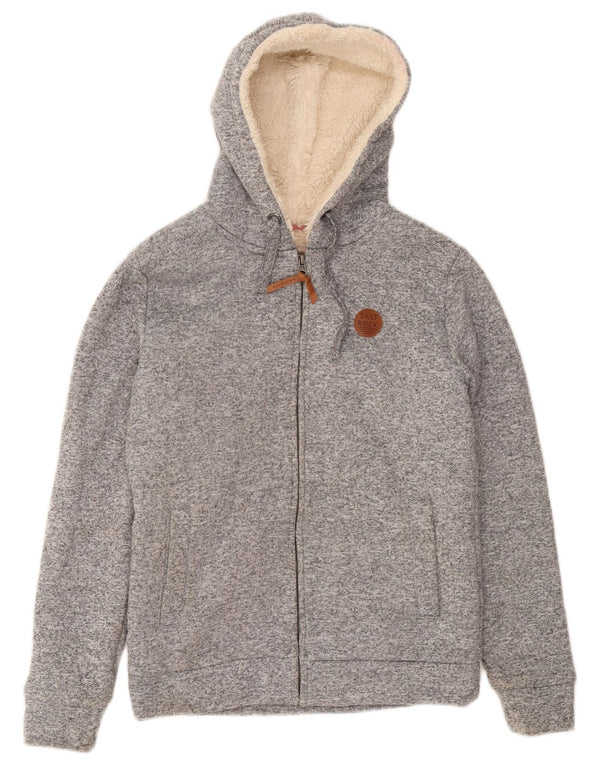 Strock Pulover pentru femei cu glugă Sherpa și cu fermoar UK 10 Small Gri Flecked