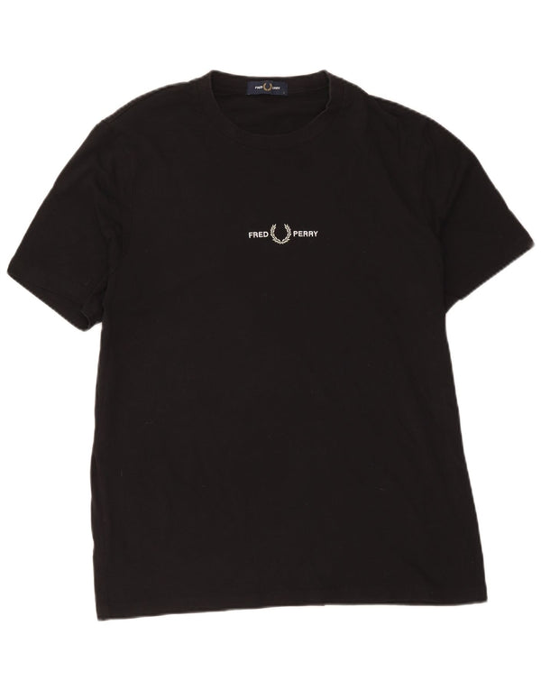 Tricou Fred Perry pentru bărbați Top mare din bumbac negru
