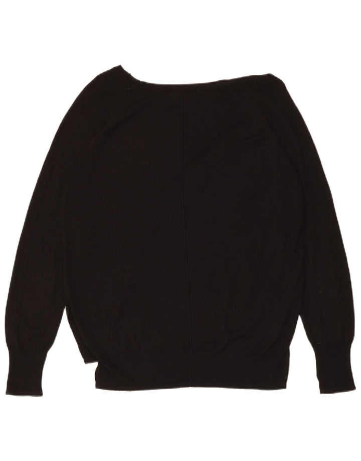 Pulover de damă ZARA cu gât de barcă, mare, negru, sintetic