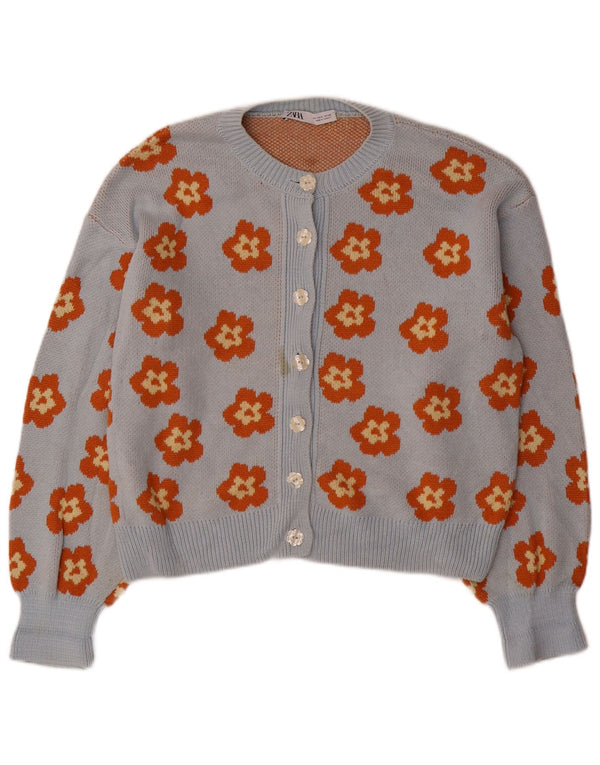Pulover cardigan supradimensionat pentru femei Zara UK 10 Small Blue Floral