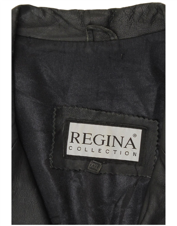 Jachetă din piele pentru bărbați Regina UK 44 2XL din piele neagră