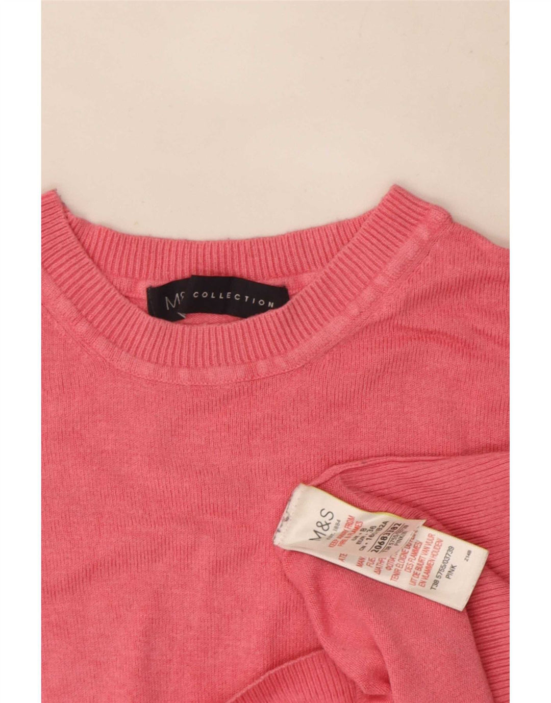 Pulover pentru femei Marks & Spencer cu decolteu rotund UK 8 mic roz