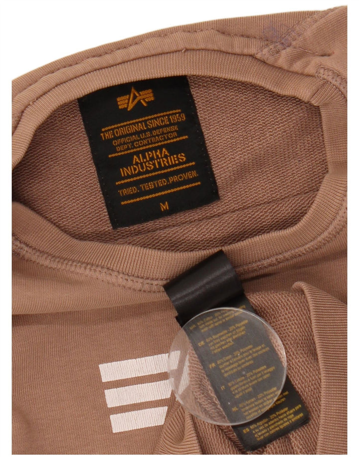 ALPHA INDUSTRIES Pulover cu grafic pentru femei UK 14 Maro mediu