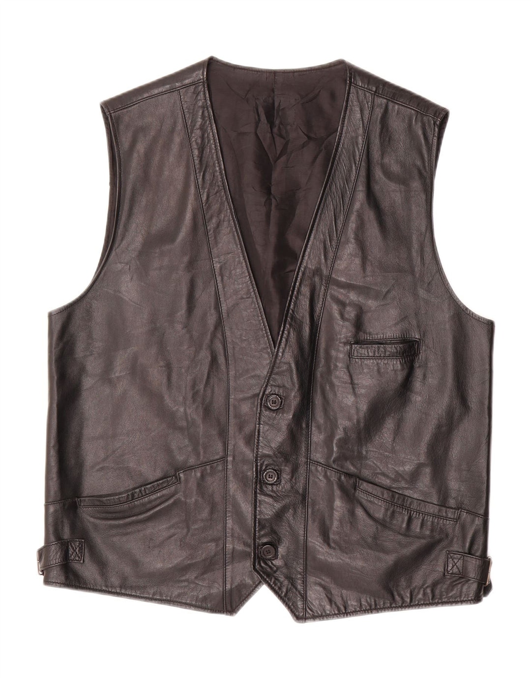 Gilet din piele pentru bărbați VINTAGE UK 40, mare, neagră