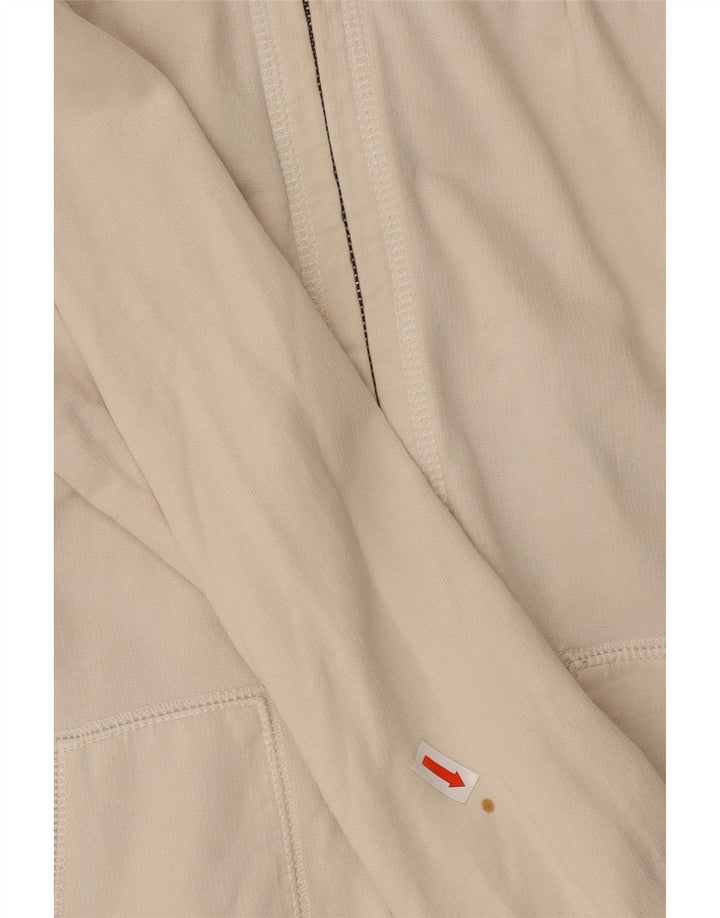 FILA Womens Tracksuit Top Jacket UK 14 Medium  Beige Cotton