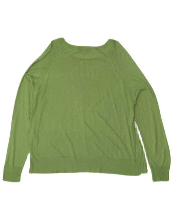 Pulover pentru femeie Zara cu gât de barcă, UK 14, viscoză verde medie