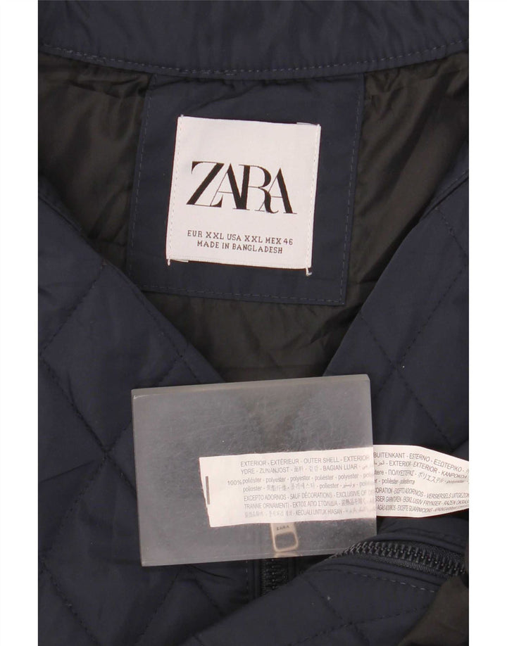 Gilet matlasat pentru bărbați Zara UK 44 2XL Bleumarin Poliester
