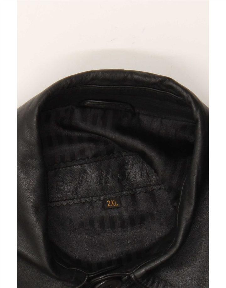 Jachetă de piele vintage pentru bărbați UK 44 2XL din piele neagră