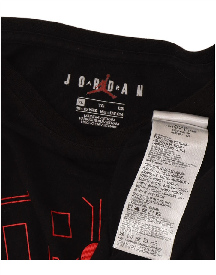 Top grafic Jordan pentru băieți cu mânecă lungă 13-14 ani XL bumbac negru