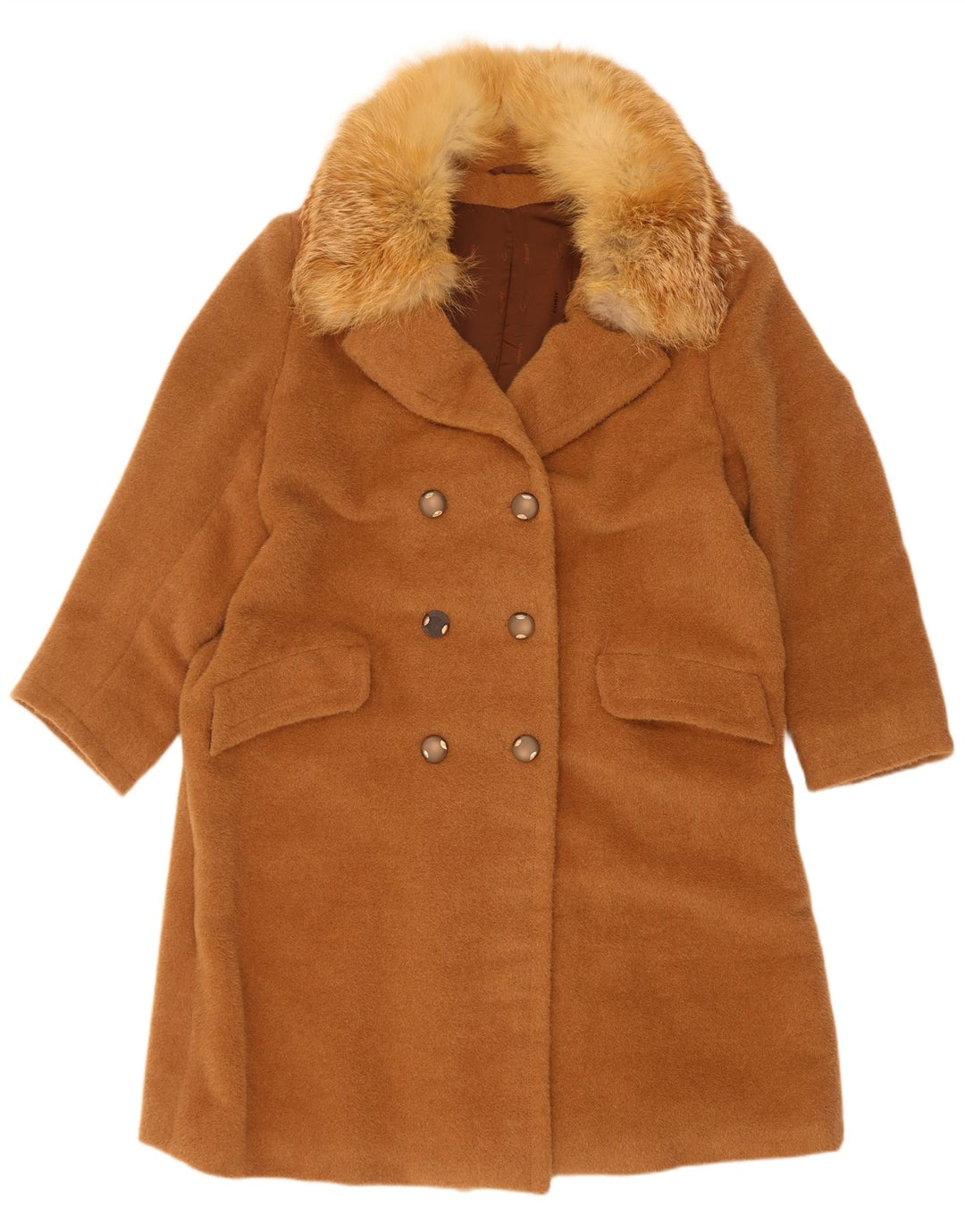 Palton dublu pentru femei vintage UK 16 mare bej