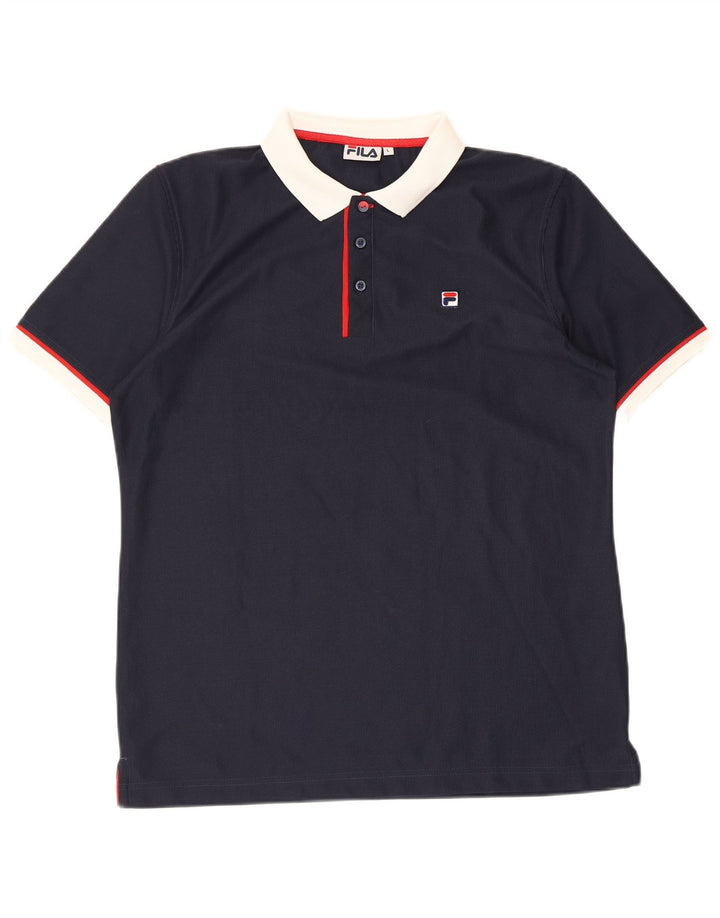 Tricou polo Fila pentru bărbați, mare, bleumarin, poliester color bloc