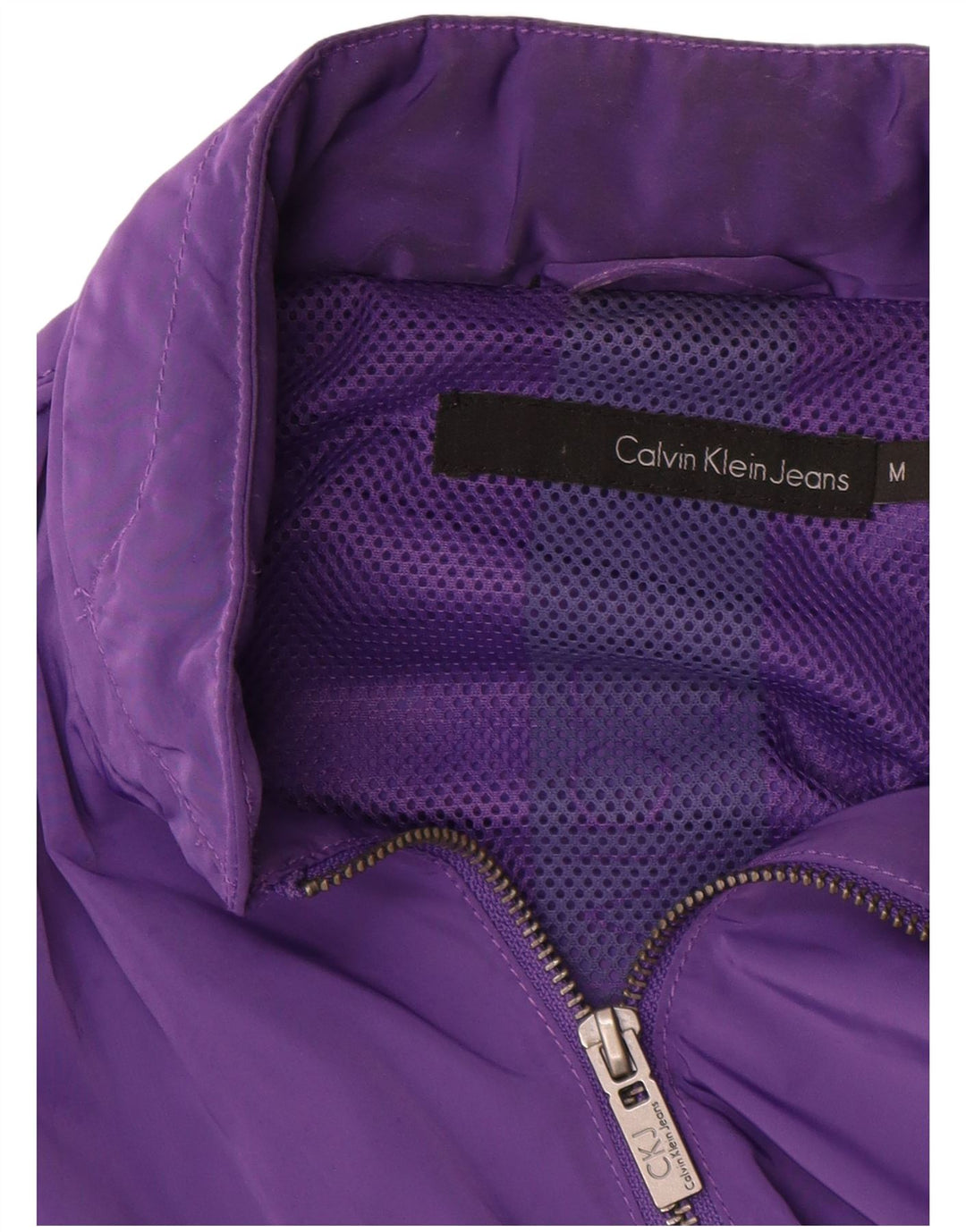 Calvin Klein Jeans Jachetă Bomber cu grafică pentru femei UK 14 Mov mediu