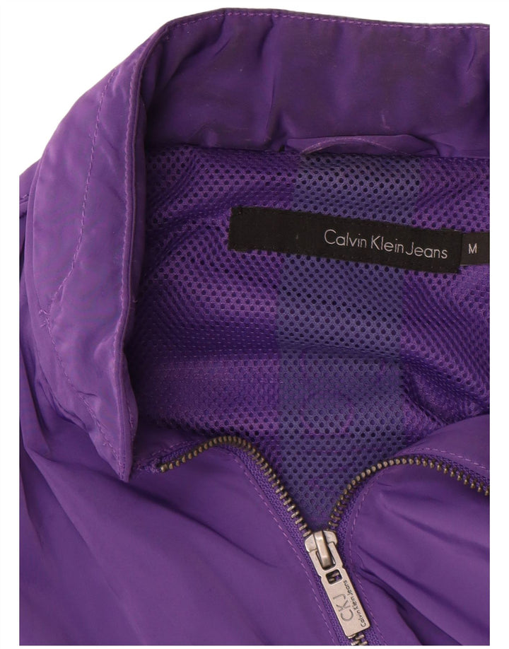 Calvin Klein Jeans Jachetă Bomber cu grafică pentru femei UK 14 Mov mediu