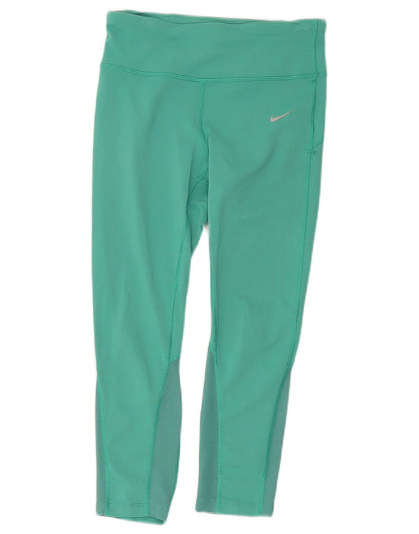 Leggings capri Nike Dri Fit pentru femei UK 8 Small Green Nylon