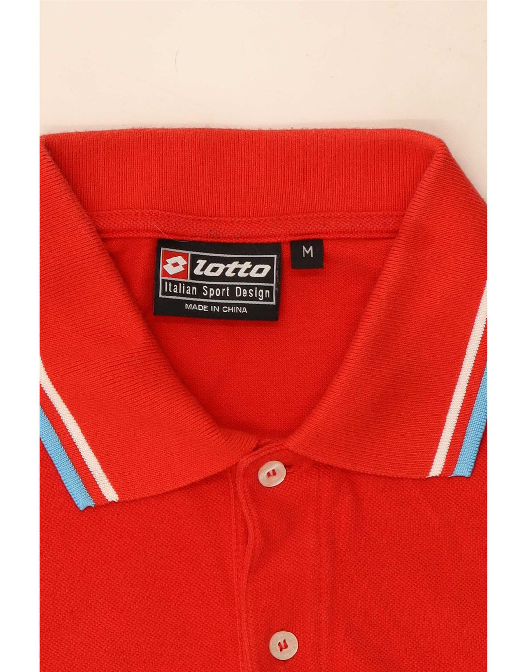 Tricou polo pentru bărbați Lotto în dungi roșii medii