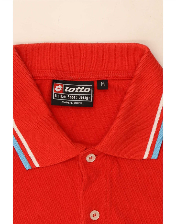 Tricou polo pentru bărbați Lotto în dungi roșii medii