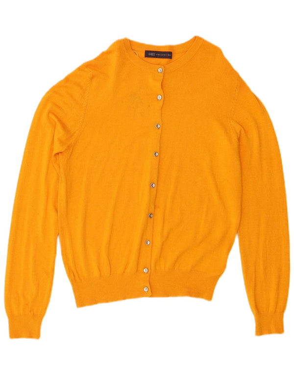 Pulover cardigan pentru femei Marks & Spencer, cu ajustare normală, UK 12, galben mediu