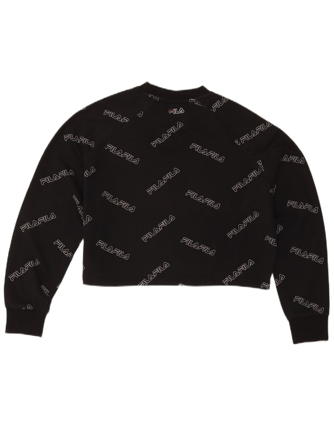 Pulover pentru femei Fila Oversized Graphic Crop Pulover UK 10 Mic Negru