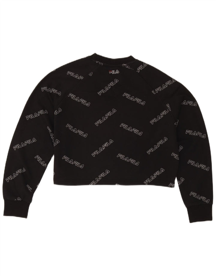 Pulover pentru femei Fila Oversized Graphic Crop Pulover UK 10 Mic Negru