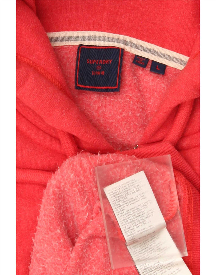 Pulover Superdry pentru bărbați, cu fermoar, bumbac roșu mare