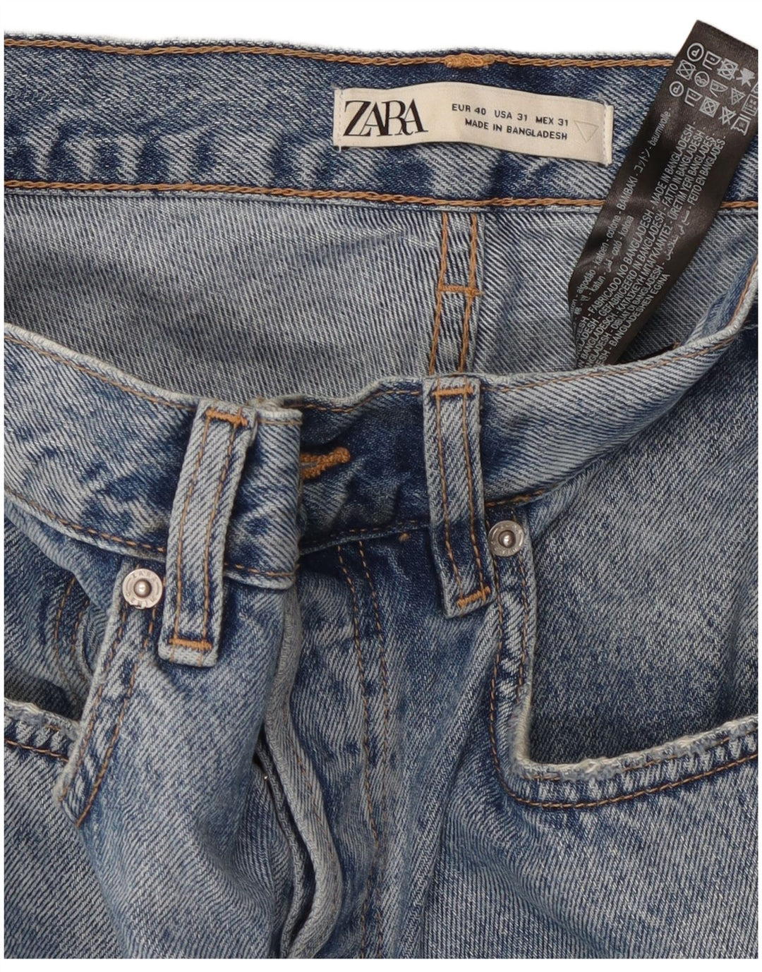 Blugi tăiați pentru bărbați ZARA EU 40 Medium W31 L25 Bumbac albastru