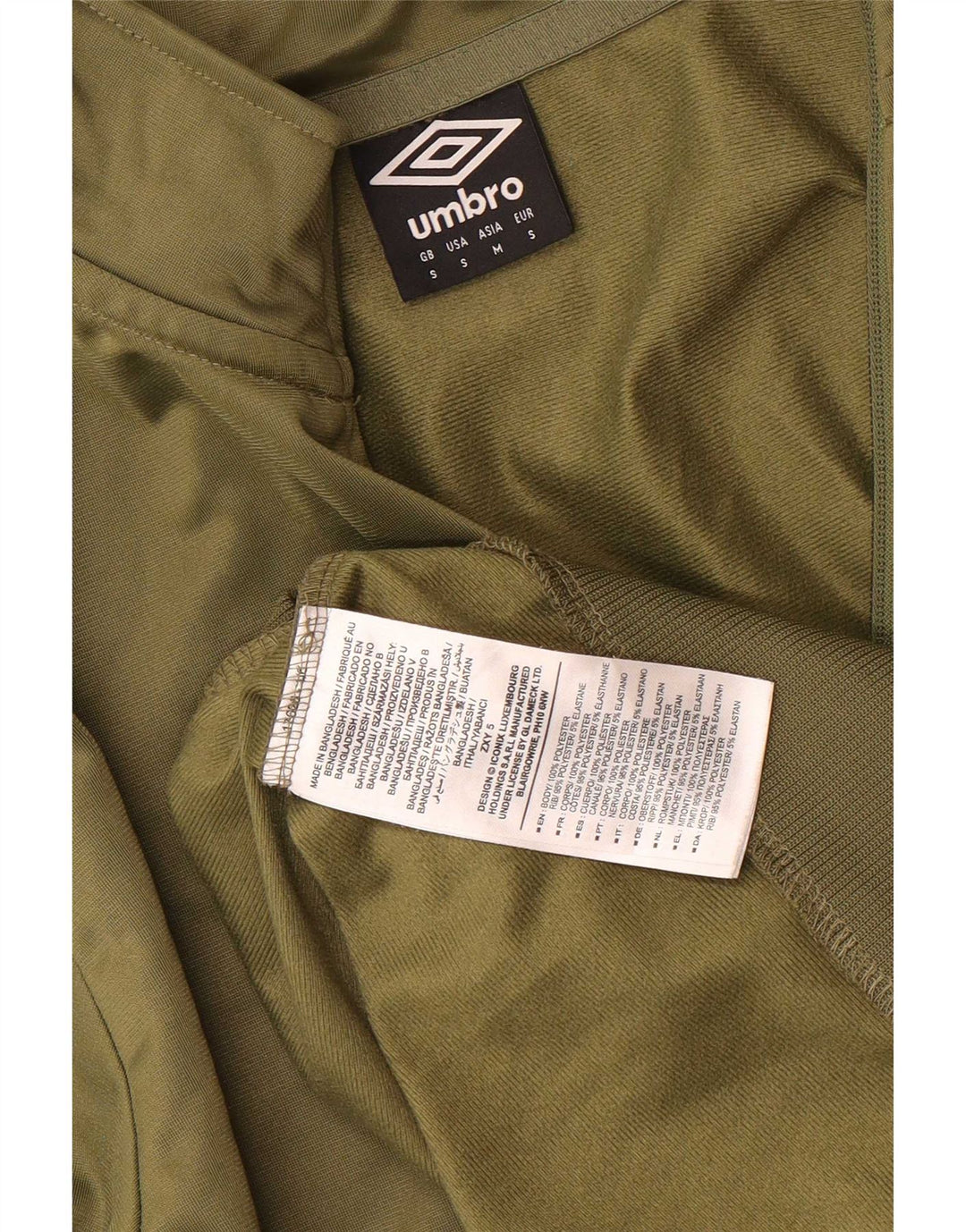 Pulover pentru bărbați Umbro, cu grafică, cu fermoar și gât, din poliester kaki mic