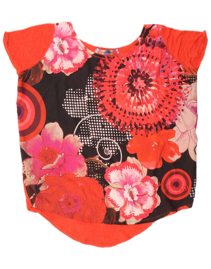 Tricou supradimensionat pentru femei Desigual Crazy Pattern Top UK 10 Small Red Floral
