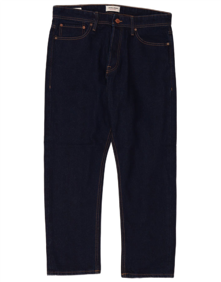 Blugi drepți pentru bărbați Jack & Jones W34 L30 bumbac bleumarin