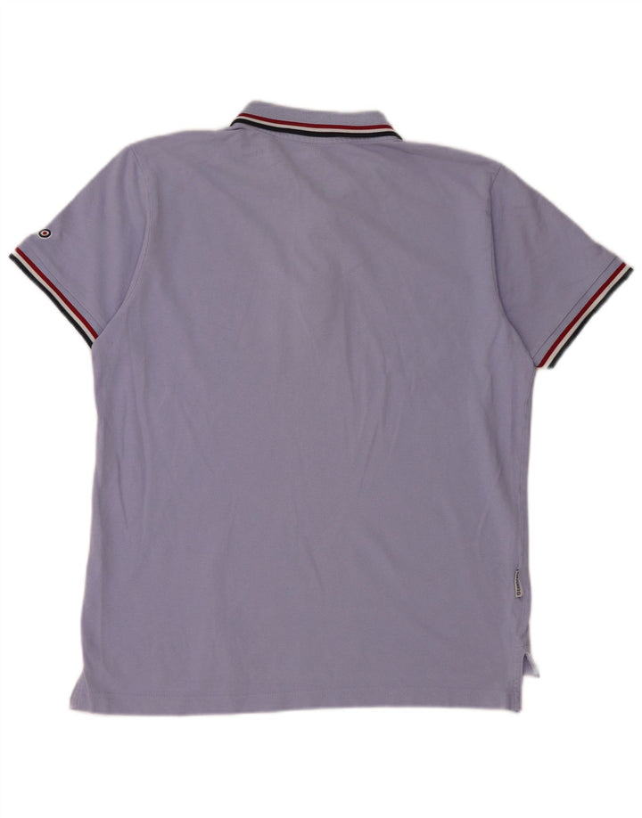 Tricou polo Lambretta pentru bărbați, bumbac albastru mediu