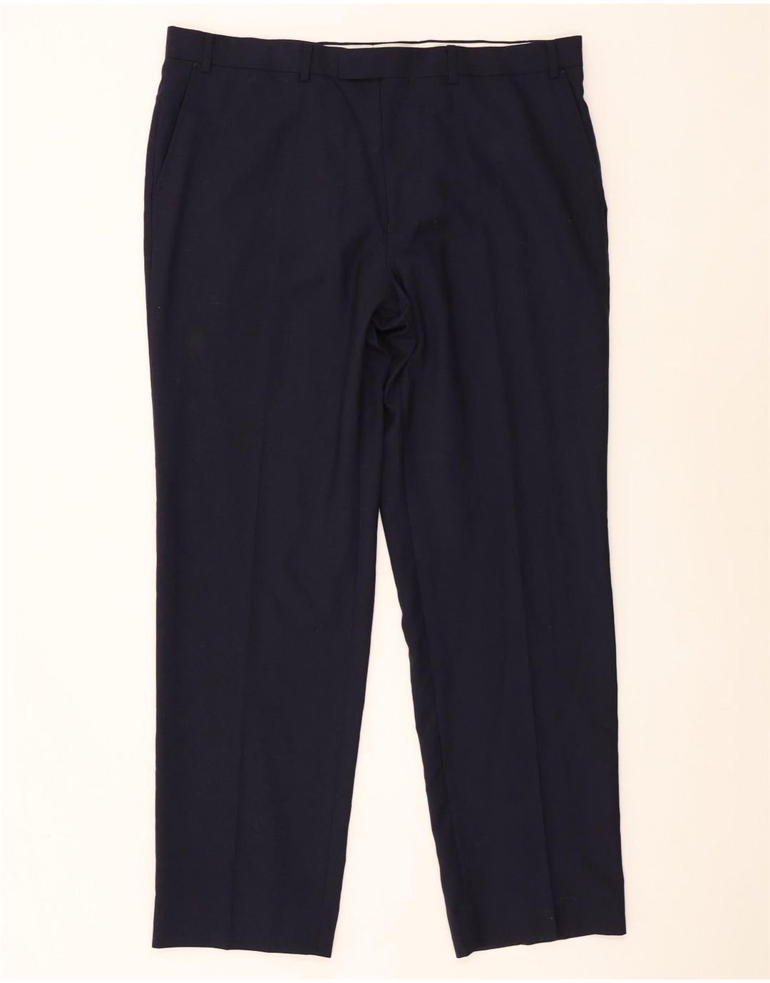Pantaloni de costum pentru bărbați Marks & Spencer, cu tăiere obișnuită, L38 L31 Lână bleumarin