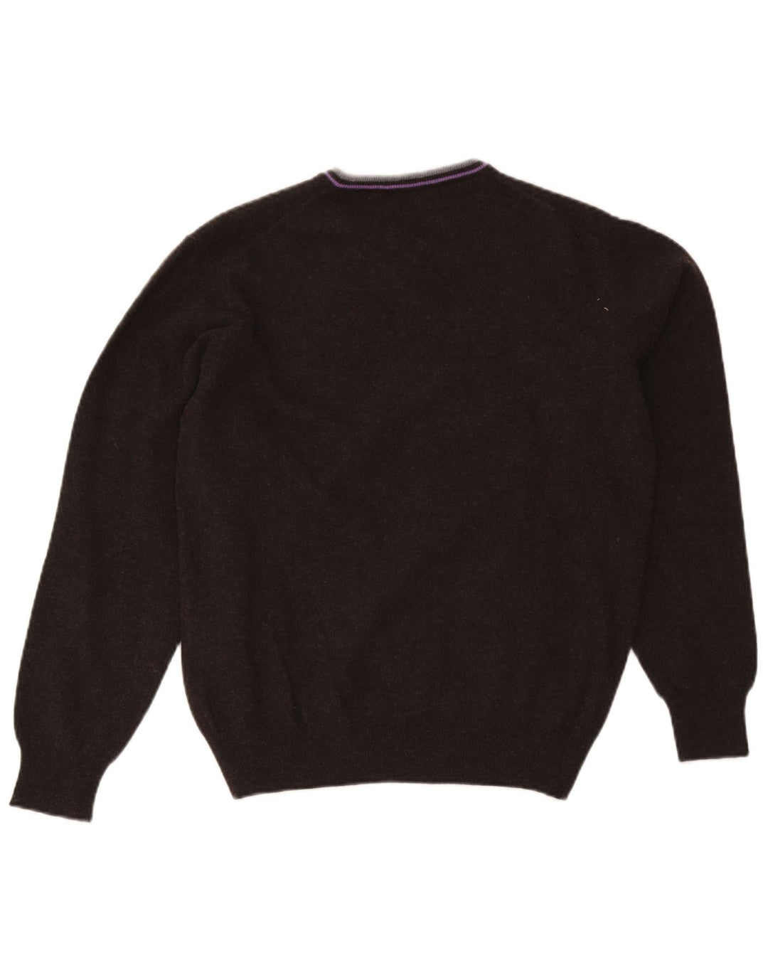 Fred Perry Pulover cu decolteu în V pentru bărbați, XL, lână neagră
