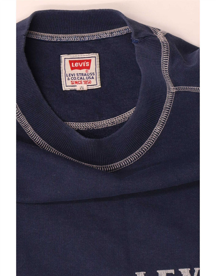 Top pentru bărbați Levi's cu mânecă lungă, mediu bleumarin, bumbac color bloc