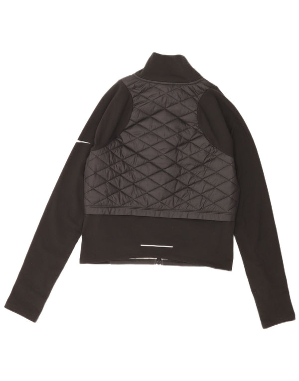 Jachetă de top căptușită pentru alergare Nike pentru femei UK 10 Poliester negru mic