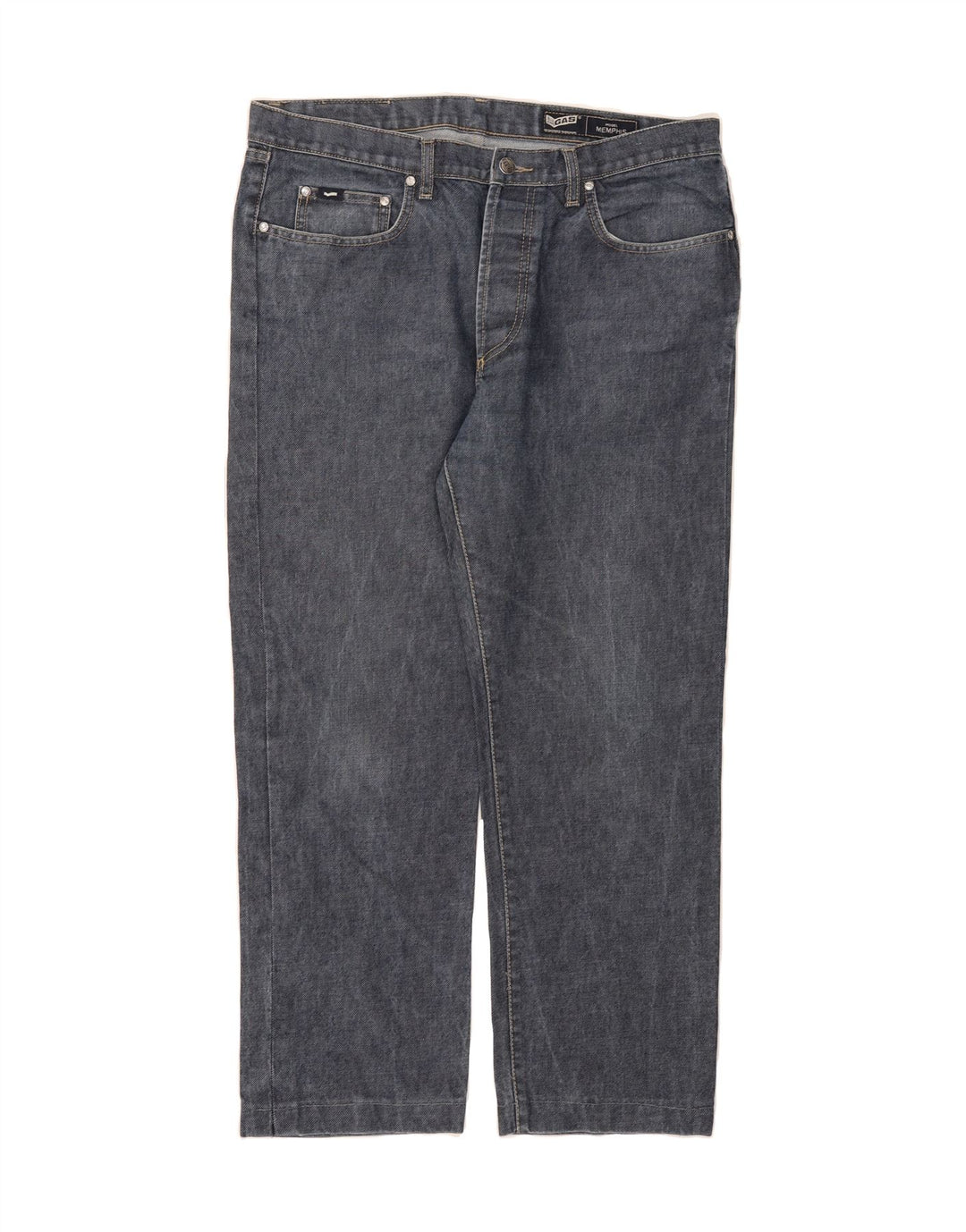 GAS Mens Straight Jeans W38 L28 Blue Vintage Gas and Second-Hand Gas from Messina Hembry 