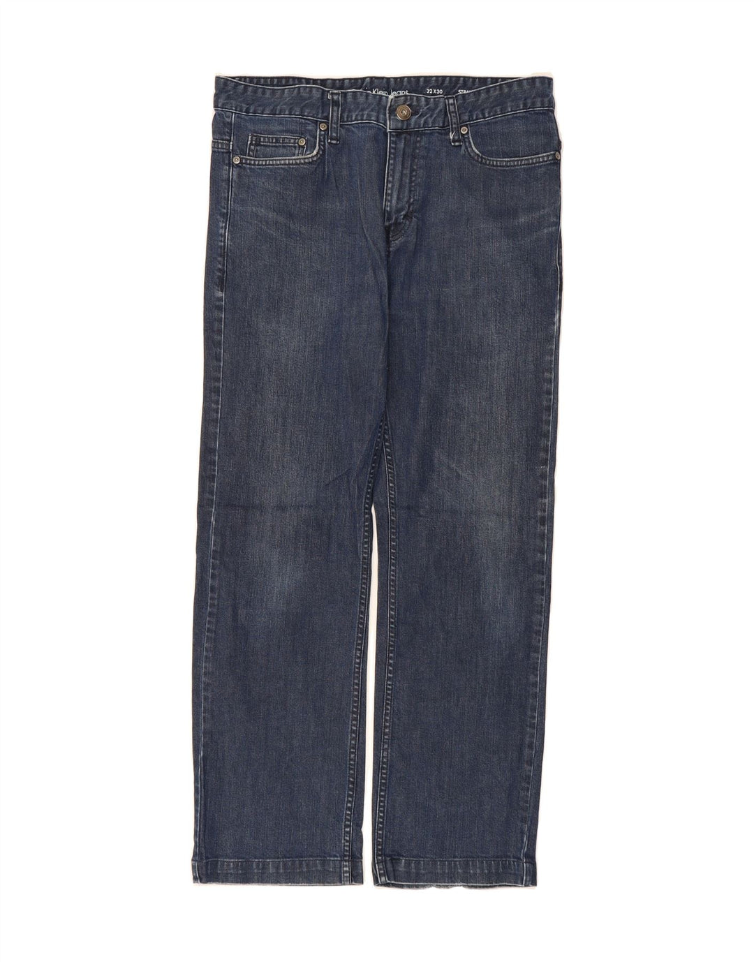 CALVIN KLEIN Mens Straight Jeans W32 L30 Navy Blue Cotton Vintage Calvin Klein and Second-Hand Calvin Klein from Messina Hembry 