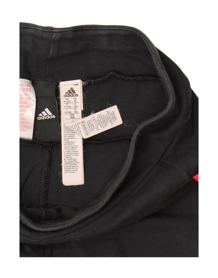 Pantaloni de trening ADIDAS fete 11-12 ani bumbac negru
