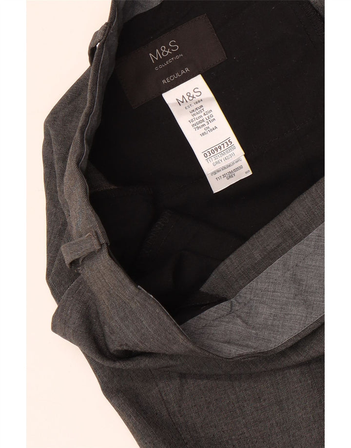 MARKS & SPENCER Pantaloni drepți pentru bărbați L42 L31 Poliester gri