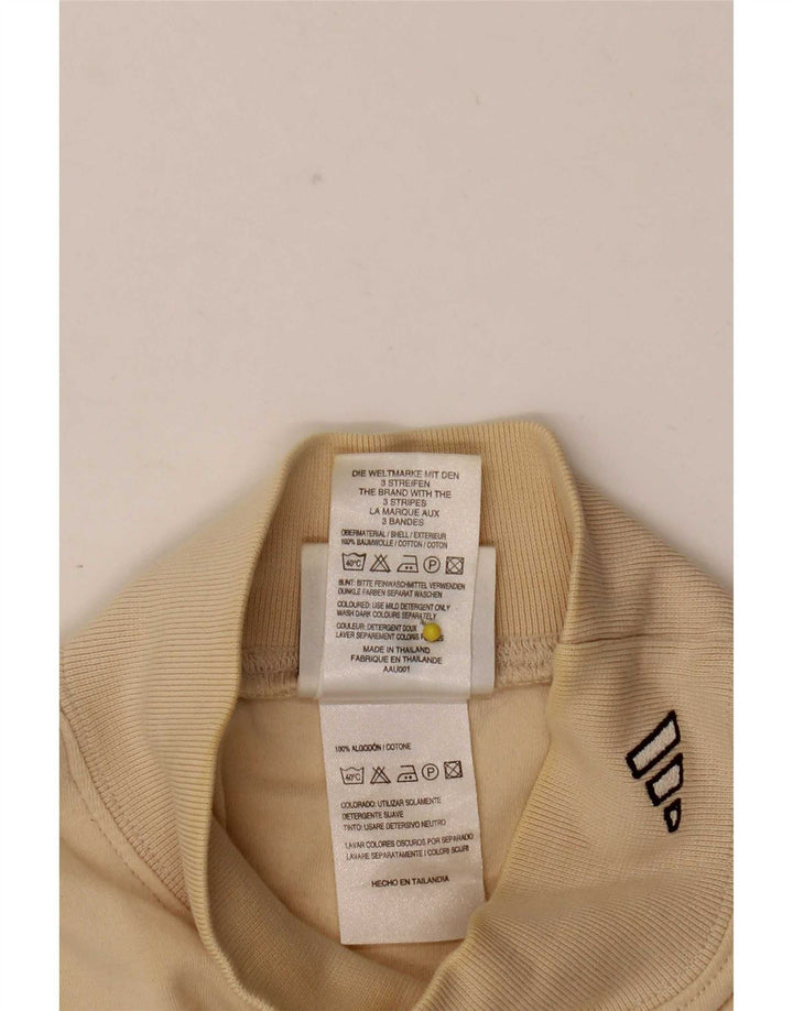 Adidas Mens Top Maneca Lunga UK 38/40 Medium Bej Bumbac
