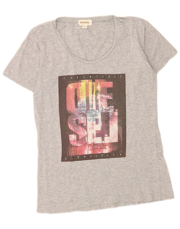Tricou grafic Diesel pentru femei Top UK 10 Small Grey Flecked