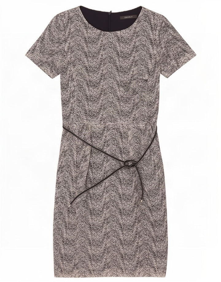 Esprit Womens Theath Dress UK 8 Small Bleumarin Chevron Poliester