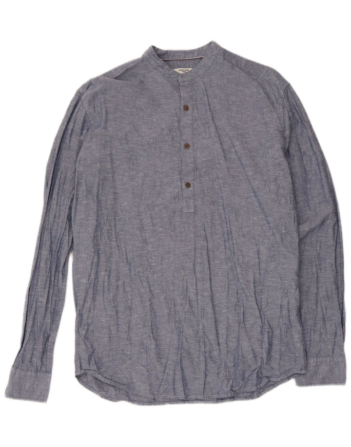 Cămașă pulover Jack & Jones pentru bărbați, bumbac cu pete albastru mediu