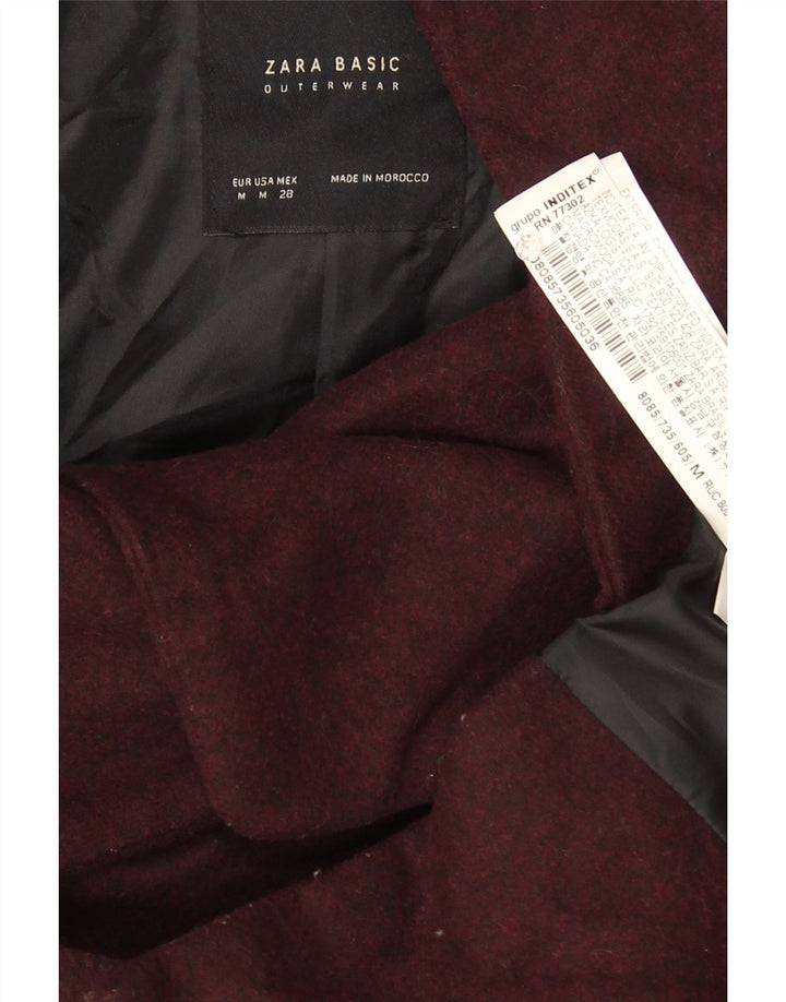 Bomber pentru femei cu glugă Zara UK 14 Medium Burgundy Acrilic