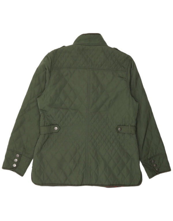 Crew Clothing Womens Military Quilted Jacket UK 16 Large Green Polyester