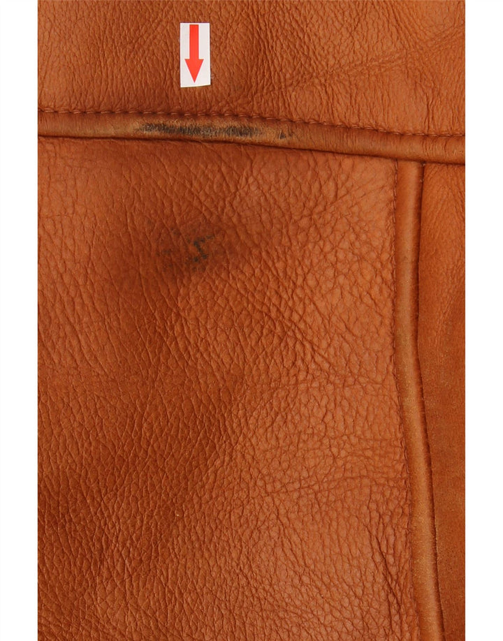 Jachetă vintage pentru bărbați din shearling IT 56 3XL maro din shearling